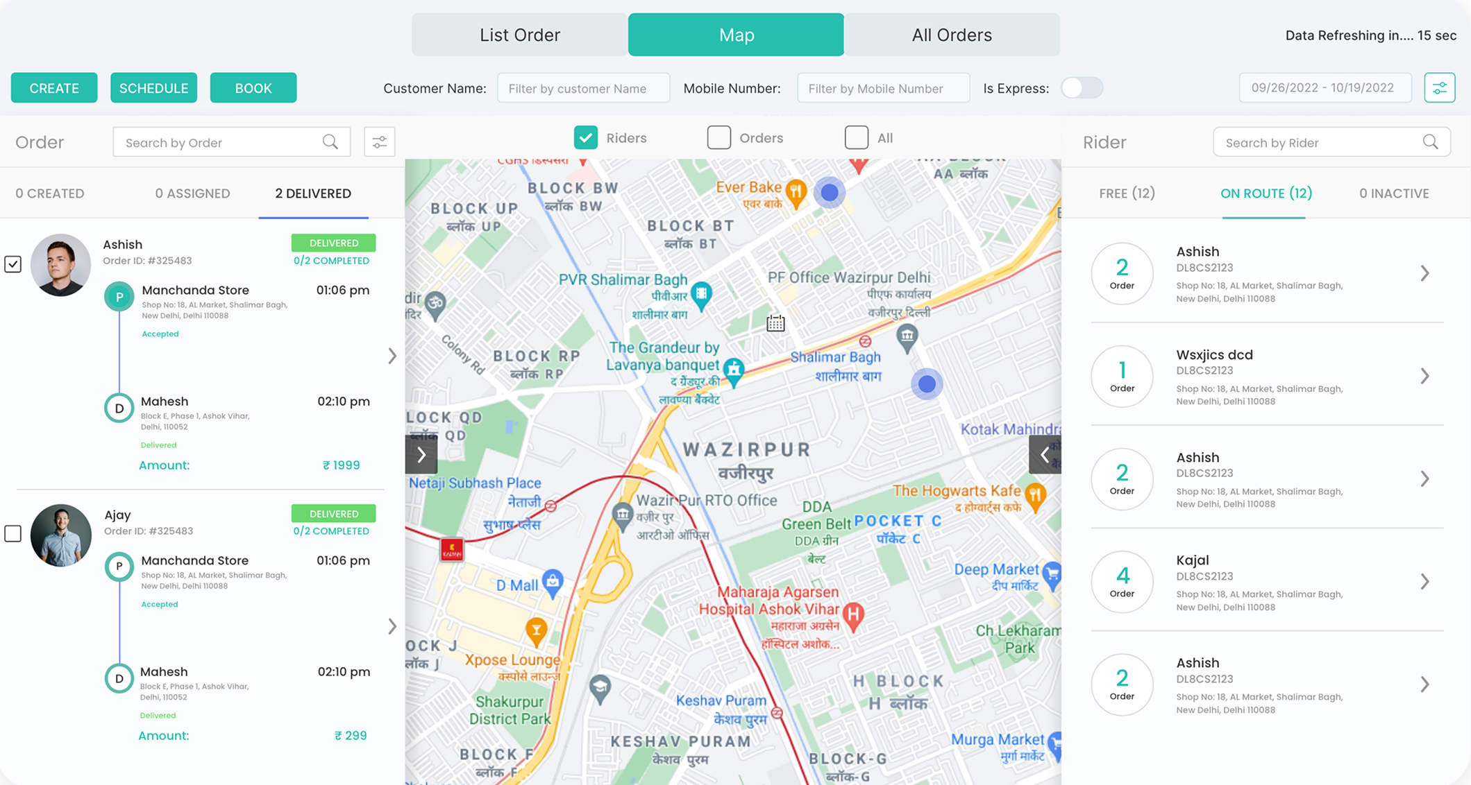 Roadcast dashboard providing comprehensive visibility into fleet movements, delivery routes, and trip performance